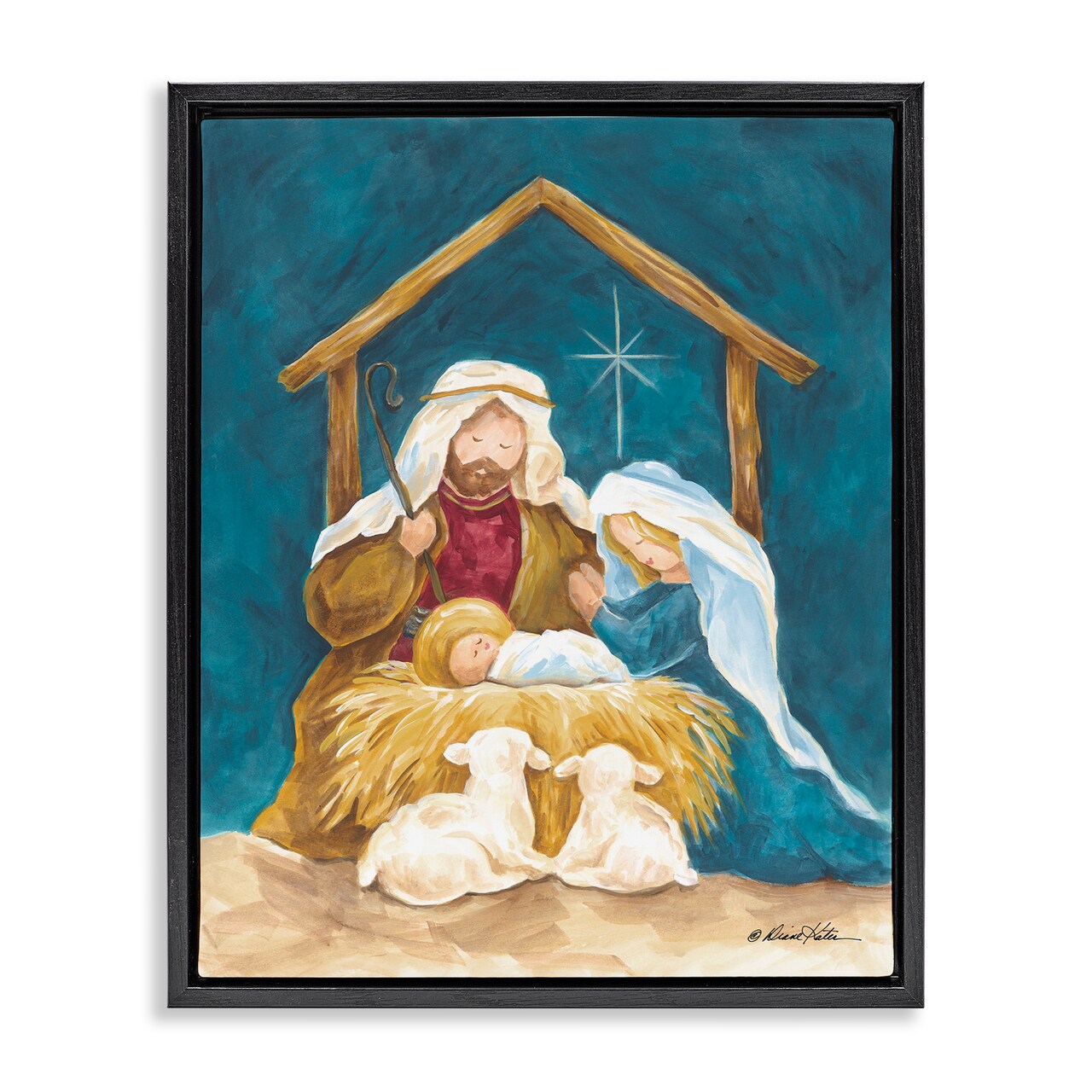 Stupell Industries Comforting Nativity Painting Floating Frame, design by Diane Kater